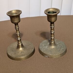 Elegant Brass Candlestick Holders